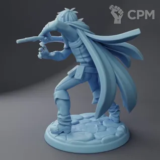 Описание картинки Ithil the Ranger ( Male Elf Ranger with Sword / Fighter / Hunter / Warrior ) от PocketSized Prints по цене 250руб | Свободный Рынок Миниатюр - СРМ