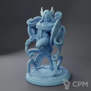 Описание картинки Valkyrie of Vanir ( Female Aasimar Paladin / Celestial Fighter with Shield / Deva Guardian от PocketSized Prints по цене 250руб | Свободный Рынок Миниатюр - СРМ