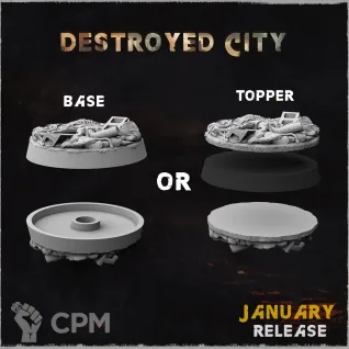 Описание картинки Топперы Destroyed City 40мм от Studio Cockatoo по цене 286руб | Свободный Рынок Миниатюр - СРМ