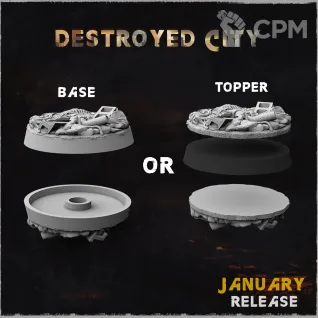 Описание картинки Топперы Destroyed City 32мм от Studio Cockatoo по цене 330руб | Свободный Рынок Миниатюр - СРМ