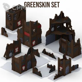 Описание картинки Орочий лагерь \Greenskin Ruins set от WebWay 3D по цене 10 000руб | Свободный Рынок Миниатюр - СРМ