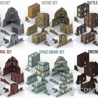 Описание картинки Космический дварф руины\Space Dwarf Ruins set от WebWay 3D по цене 10 000руб | Свободный Рынок Миниатюр - СРМ