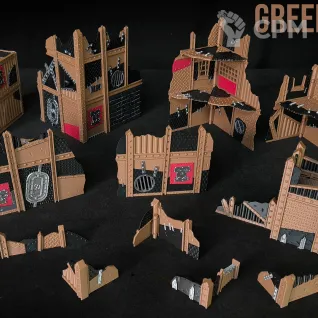 Описание картинки Орочий лагерь \Greenskin Ruins set от WebWay 3D по цене 10 000руб | Свободный Рынок Миниатюр - СРМ