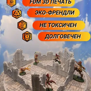 Описание картинки Набор террейна "Техно руины №2" (0048) от Студия  по цене 1 000руб | Свободный Рынок Миниатюр - СРМ
