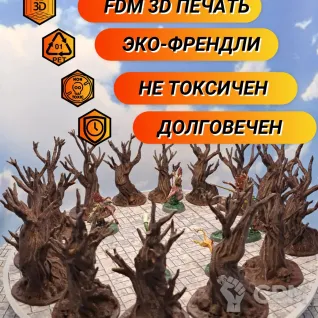Описание картинки Террейн ДнД "Деревья ДнД №4" (0069) от Студия  по цене 1 500руб | Свободный Рынок Миниатюр - СРМ