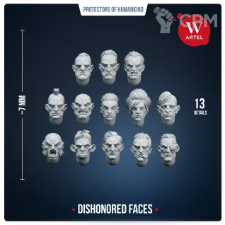 Описание картинки Части для миниатюр Dishonored Faces от Артель W по цене 695руб | Свободный Рынок Миниатюр - СРМ