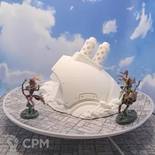 Описание картинки Террейн Warhammer "Останки титана" (0028) от Студия  по цене 2 100руб | Свободный Рынок Миниатюр - СРМ