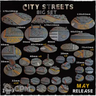 Описание картинки City Streets Bases топперы от Studio Cockatoo по цене 3 850руб | Свободный Рынок Миниатюр - СРМ