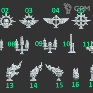 Описание картинки Dark Angels backpack decorations от Helnex workshop  по цене 200руб | Свободный Рынок Миниатюр - СРМ