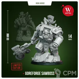 Описание картинки Миниатюра Goreforge Sawboss от Артель W по цене 3 148руб | Свободный Рынок Миниатюр - СРМ