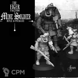 Описание картинки Mine Soldiers x3 от PocketSized Prints по цене 500руб | Свободный Рынок Миниатюр - СРМ