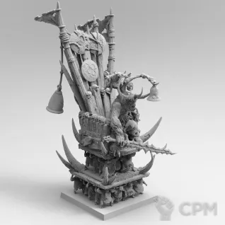 Описание картинки Poxbringer, Herald of Nurgle  Генольд Нургла на паланкине от WastelandMiniatures по цене 570руб | Свободный Рынок Миниатюр - СРМ