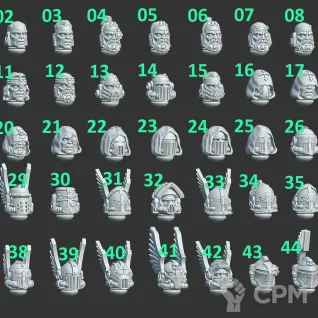 Описание картинки Dark Angels heads 5шт от Helnex workshop  по цене 120руб | Свободный Рынок Миниатюр - СРМ