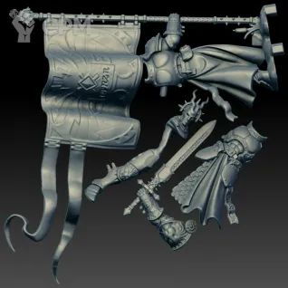Описание картинки Knight-Vexillor (Scan) от AxeL's Forge по цене 425руб | Свободный Рынок Миниатюр - СРМ