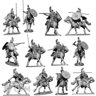 Описание картинки Republican Roman Cavalry от Base 28 по цене 4 640руб | Свободный Рынок Миниатюр - СРМ
