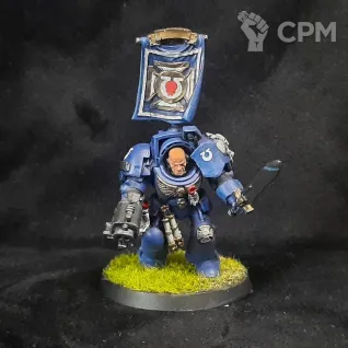Описание картинки Space Marine Terminator Sergeant оригинал от Superguns по цене 500руб | Свободный Рынок Миниатюр - СРМ