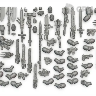 Описание картинки Melee Weapons Upgrade Set (2024) от WastelandMiniatures по цене 700руб | Свободный Рынок Миниатюр - СРМ