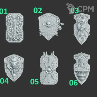 Описание картинки Black Templars Shields от Kapers Point по цене 53руб | Свободный Рынок Миниатюр - СРМ