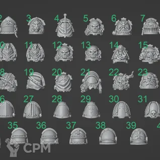 Описание картинки Dark Angels shoulder pads от Helnex workshop  по цене 220руб | Свободный Рынок Миниатюр - СРМ