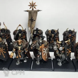 Описание картинки Chaos Warriors with hand weapons &amp; shields, 10 моделей, оригинал пластик от Shamkin по цене 2 500руб | Свободный Рынок Миниатюр - СРМ