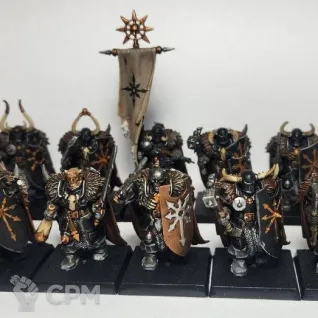 Описание картинки Chaos Warriors with hand weapons &amp; shields, 10 моделей, оригинал пластик от Shamkin по цене 2 500руб | Свободный Рынок Миниатюр - СРМ