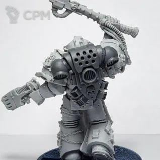 Описание картинки Librarian with Force axe and plasma pistol, оригинал файнкаст от Shamkin по цене 2 300руб | Свободный Рынок Миниатюр - СРМ