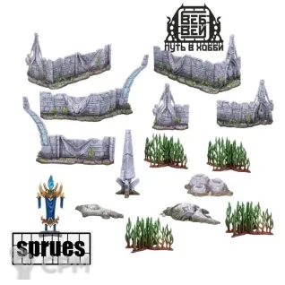 Описание картинки Lost Temple - Terrain Set (6 литников) от WebWay по цене 5 610руб | Свободный Рынок Миниатюр - СРМ
