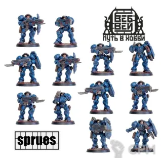 Описание картинки Terran - Marine (12шт) (4 литника + прозр.) от WebWay по цене 4 200руб | Свободный Рынок Миниатюр - СРМ