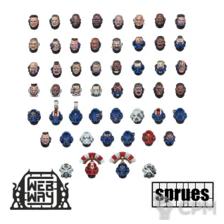 Описание картинки Space Marine Heads (1 литник) от WebWay по цене 1 045руб | Свободный Рынок Миниатюр - СРМ
