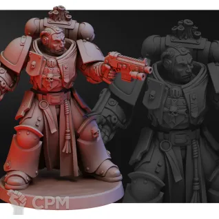 Описание картинки Black Templars Chaplain от Печатный подвальчик по цене 280руб | Свободный Рынок Миниатюр - СРМ