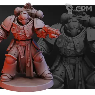 Описание картинки Black Templars Chaplain от Печатный подвальчик по цене 280руб | Свободный Рынок Миниатюр - СРМ