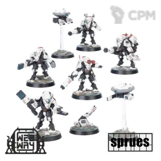 Описание картинки XV26 Stealth Battlesuits Kill Team (2 литника) от WebWay по цене 1 980руб | Свободный Рынок Миниатюр - СРМ