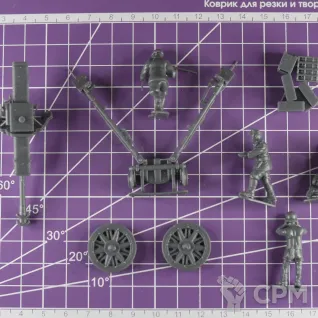 Описание картинки Немецкое орудие 10,5 cm leFH 18 (версия DAK) с расчетом / масштаб 1:56 / 28mm от DModels по цене 470руб | Свободный Рынок Миниатюр - СРМ