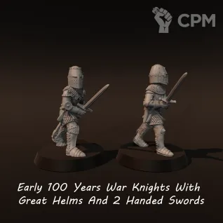 Описание картинки 100-years war foot knights (great helmet, 2handed sword) от Recruiter по цене 350руб | Свободный Рынок Миниатюр - СРМ
