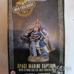 Описание картинки Space Marine Captain with Storm Bolter and Powerfist (Web Exclusive) от thymeQ по цене 5 500руб | Свободный Рынок Миниатюр - СРМ