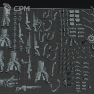 Описание картинки Death Korps Grenadier Squad от Alexandrian workshop по цене 1 400руб | Свободный Рынок Миниатюр - СРМ