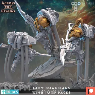 Описание картинки Legio Custodes Custodian Venatari Squad (lady) от Бруталити по цене 1 700руб | Свободный Рынок Миниатюр - СРМ