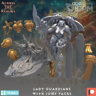 Описание картинки Legio Custodes Custodian Venatari Squad (lady) от Бруталити по цене 1 700руб | Свободный Рынок Миниатюр - СРМ