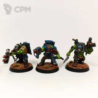 Описание картинки Отряд Ork Kommandoz для Kill Team (12 моделей, полный ростер) от Paint It Black по цене 6 500руб | Свободный Рынок Миниатюр - СРМ