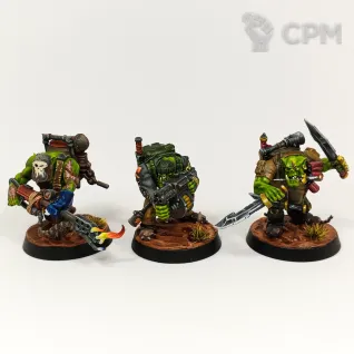 Описание картинки Отряд Ork Kommandoz для Kill Team (12 моделей, полный ростер) от Paint It Black по цене 6 500руб | Свободный Рынок Миниатюр - СРМ