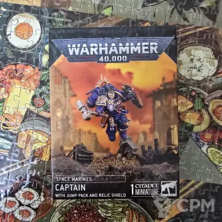 Описание картинки CAPTAINL WITH JUMP PACK AND RELIC SHIELD от Warpstone Magic по цене 3 200руб | Свободный Рынок Миниатюр - СРМ
