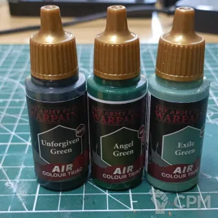 Описание картинки The Army Painter Unforgiven Green, Angel Green, Exile Green color triad от Mr.Green по цене 1 000руб | Свободный Рынок Миниатюр - СРМ