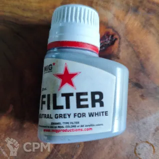 Описание картинки Mig filter Neutral Grey for White F404 от Selena по цене 375руб | Свободный Рынок Миниатюр - СРМ