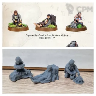 Описание картинки Sam Frodo Gollum (Captured by Gondor) от Brutality по цене 300руб | Свободный Рынок Миниатюр - СРМ