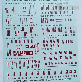 Описание картинки Tau empire infantry decals от +Tamplier+ по цене 350руб | Свободный Рынок Миниатюр - СРМ