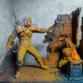 Описание картинки Геральт. The Witcher от Narmon1987 по цене 10 000руб | Свободный Рынок Миниатюр - СРМ