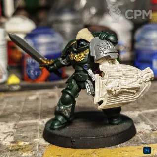 Описание картинки Dark Angels Lieutenant от Lelik по цене 1 000руб | Свободный Рынок Миниатюр - СРМ
