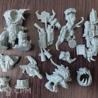 Описание картинки Ork Warboss with Attack Squig от Маленький Орк по цене 300руб | Свободный Рынок Миниатюр - СРМ