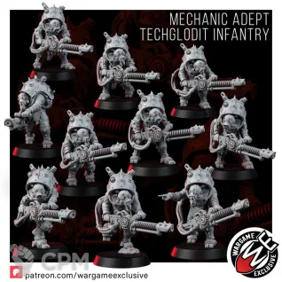 Описание картинки MECHANIC ADEPTS TECHNOGLODIT INFANTRY от PocketSized Prints по цене 1 400руб | Свободный Рынок Миниатюр - СРМ