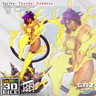 Описание картинки Yorika Thunder Goddes от PocketSized Prints по цене 275руб | Свободный Рынок Миниатюр - СРМ